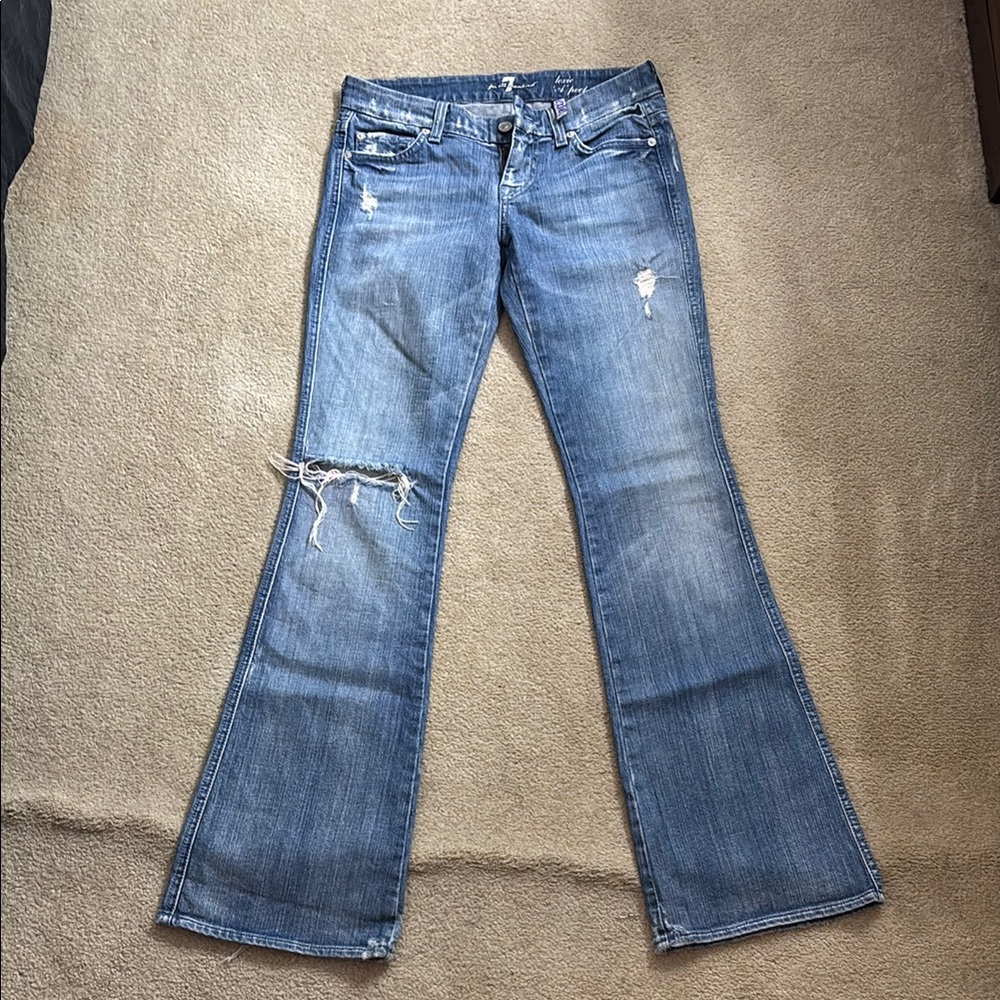 Women's Blue Distressed Jeans